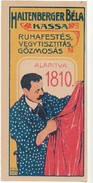 Online antikvárium: Ruhafestés, vegytisztítás, gőzmosás.
Haltenberger Béla, Kassa