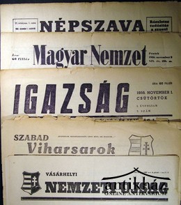 1956-os újságok gyűjteménye.