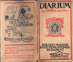 Könyv: Diarium azaz előjegyzési naptár az 1928=ik évre