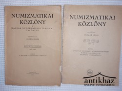 Könyv: Numizmatikai közlöny 1947-1948. - Numizmatikai közlöny 1957-1958.