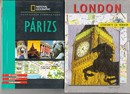 Online antikvárium: 1. Párizs, National Geographic, (Városjárók zsebkalauza):  2.London útikönyv és térkép, (2 mű)