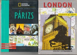 Könyv: 1. Párizs, National Geographic, (Városjárók zsebkalauza):  2.London útikönyv és térkép, (2 mű)