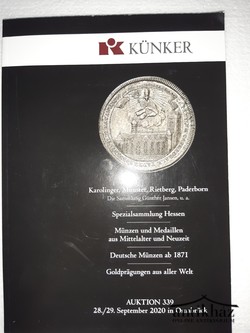 Könyv: Künker Auktion 339 Catalog sep. 2020 - (Künker aukciós katalógus 2020 szeptember)