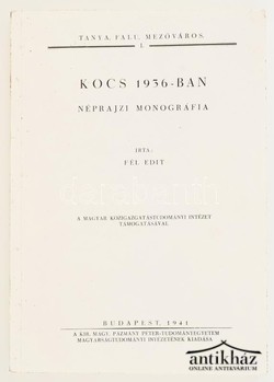 Könyv: Kocs 1936-ban (Néprajzi monográfia)