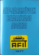 Online antikvárium: Gépjárművek beállítási adatai