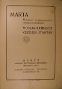 Marta M-típusú, kardanhajtású teherautomobilok műszaki leírása és kezelési utasítás.
