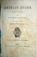 Puskin, (Alekszandr Szergejevics) Sándor - Anyégin Eugen. Regény versekben.