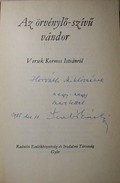 Online antikvárium: Az örvénylő-szívű vándor. Dedikált!
