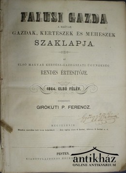 Folyóirat - Falusi Gazda   /1864.  IV. évf. /