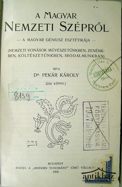 Pekár Károly  -  A magyar nemzeti szépről