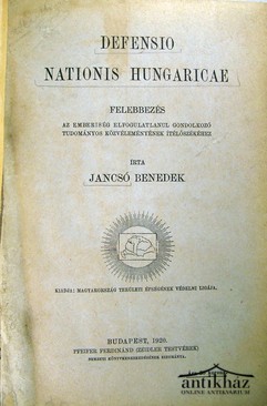 Jancsó Benedek  -  Defensio Nationis Hungaricae