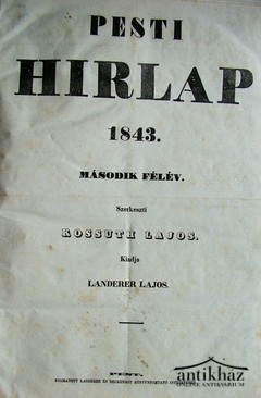 Folyóirat  -  Pesti Hírlap 1843. Első félév