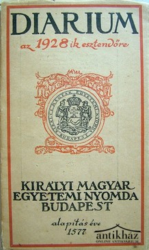 Diárium azaz előjegyzési naptár az 1928-ik évre