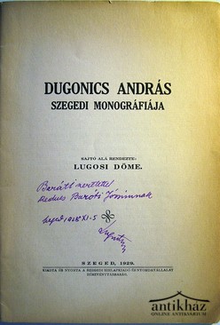 Lugosi Döme  -  Dugonics András szegedi monográfiája
