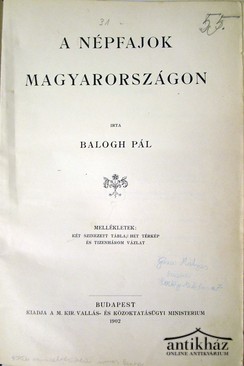 Balogh Pál  -   A népfajok Magyarországon