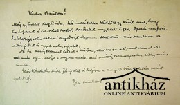 Kéziratok /  Kós Károly (1883-1977) autográf levele.