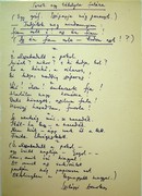 Kéziratok /  Szilágyi Domokos (1938-1976) Sorok egy tébolyda falára c. versének kézirata.