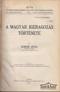 Horger Antal - A magyar igeragozás története