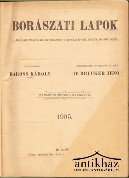Borászat / Borászati Lapok 37. évf. (1905. január 1-től deczember 31-ig.)